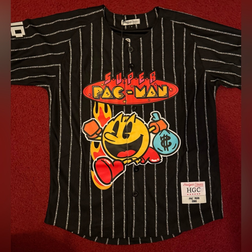 “Super Pac-Man Game Over” Baseball Jersey- NWT